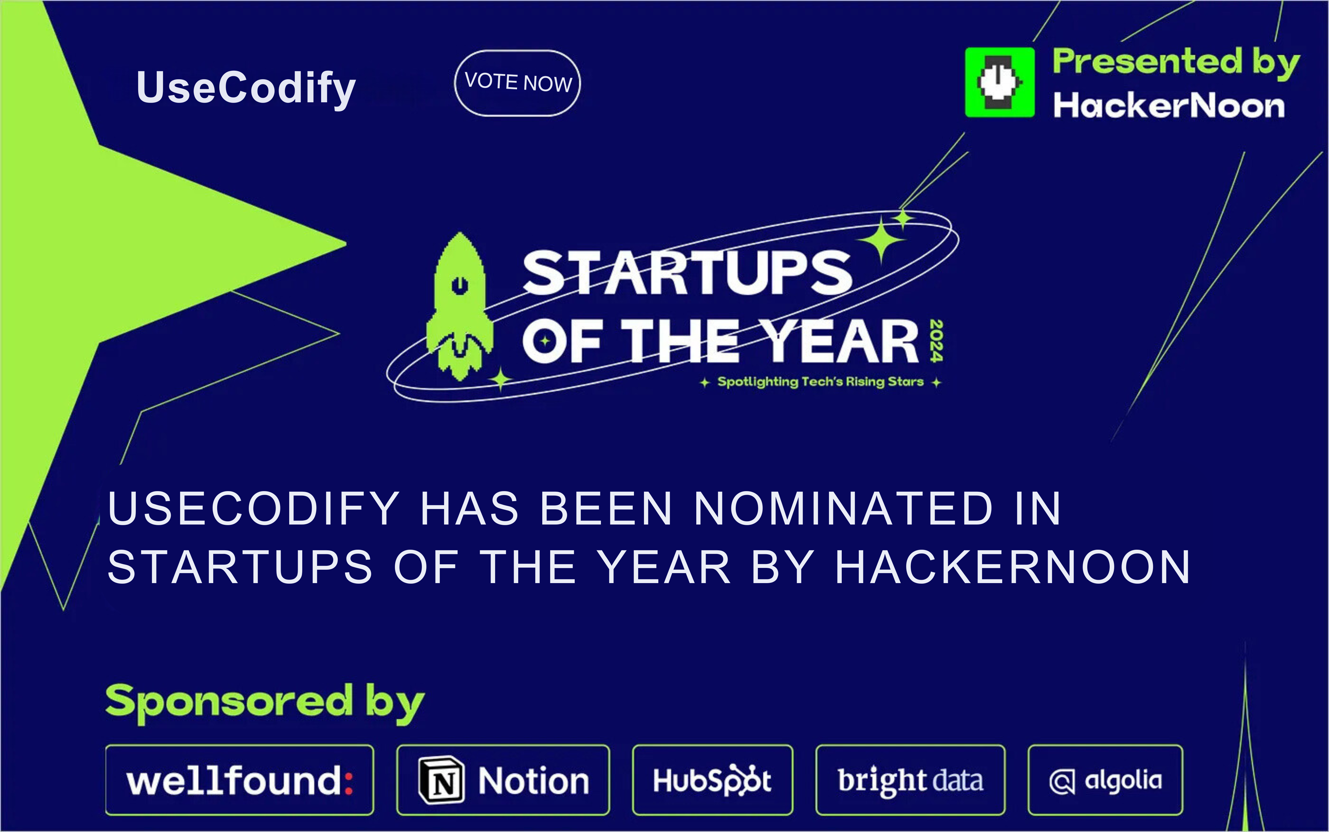 UseCodify Has Been Nominated in Startups of the Year 2024 by HackerNoon